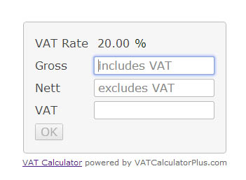 The VAT calculator with a fixed VAT rate.
