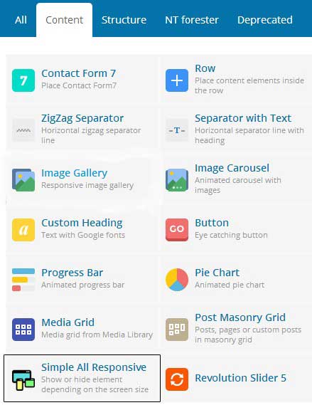 Appearance of the plugin icon in the 'Content' group