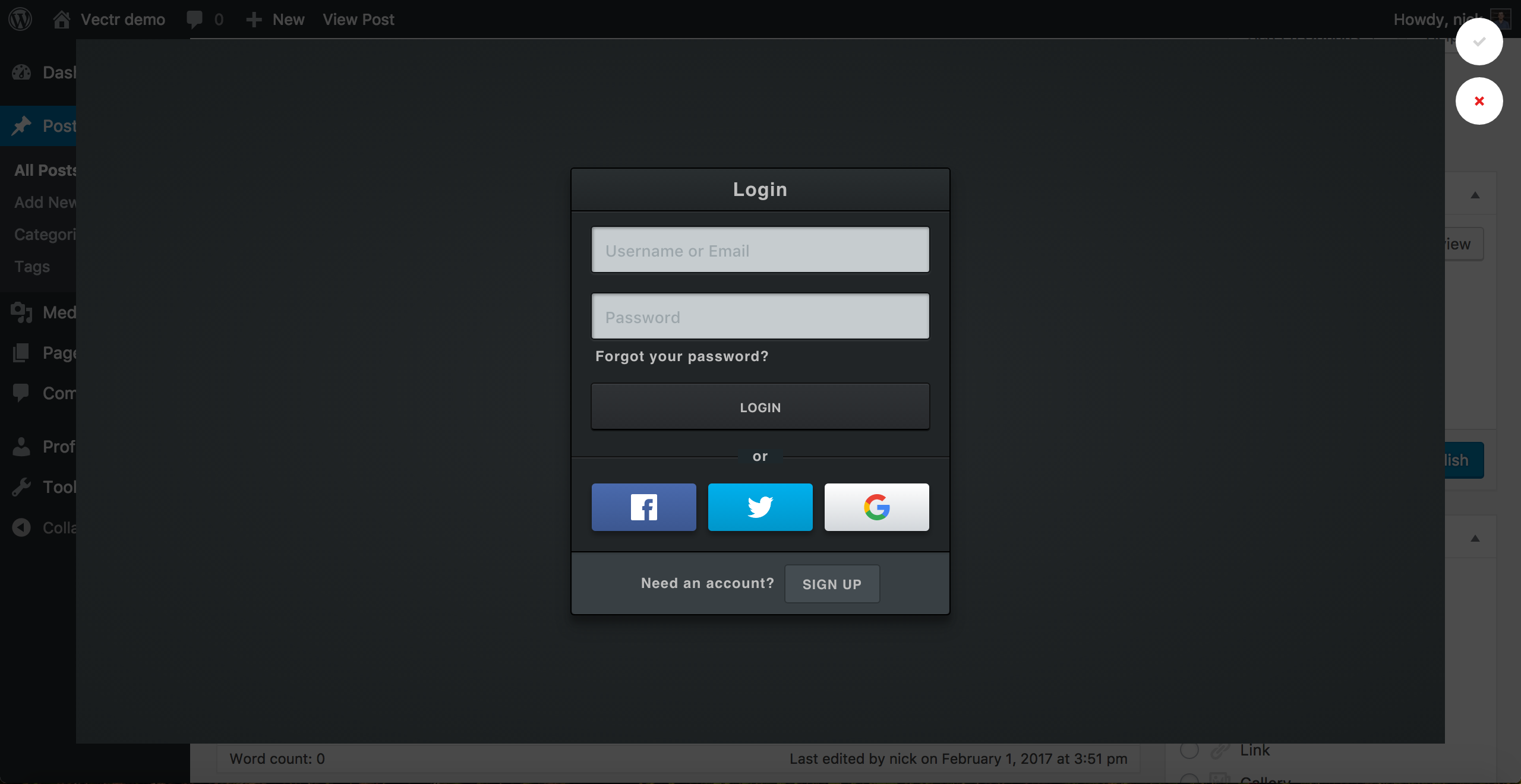All the images edited inside the embedded editor are stored in your Vectr dashboard. Continue working on them online or using the desktop Vectr app!
