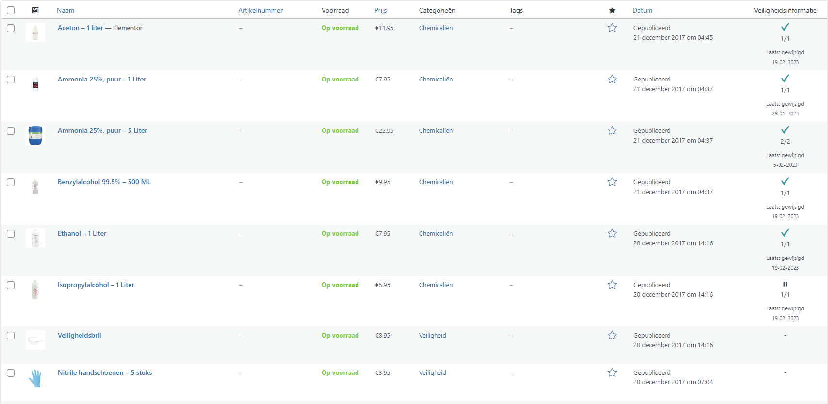 Get a clear overview of the safety information status of your products