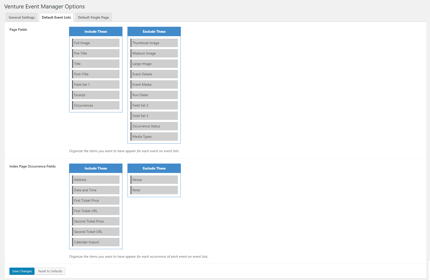 Drag and Drop Layout Settings Panel