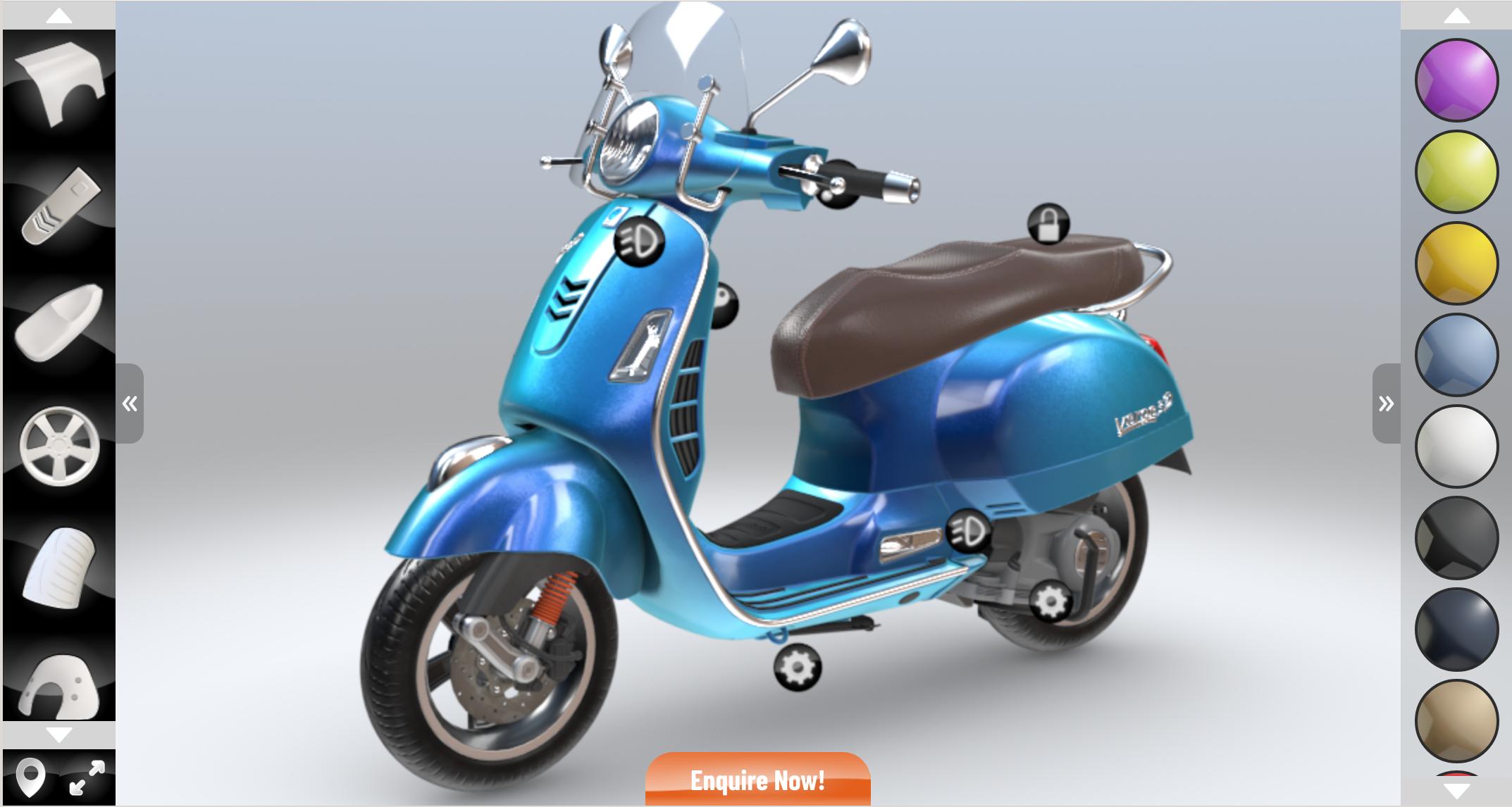 Scooter - interactive configurator with 1000000+ combinations