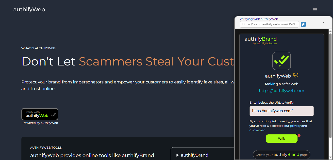 authifyWeb Widget - Active layer