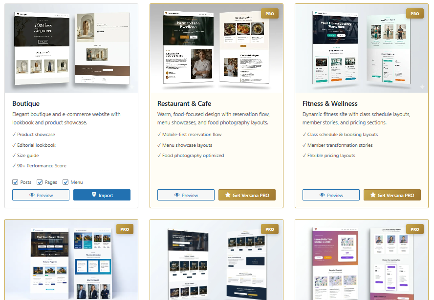 **PRO Teaser:** See premium demos (Restaurant, Fitness, etc.) available in the PRO version.