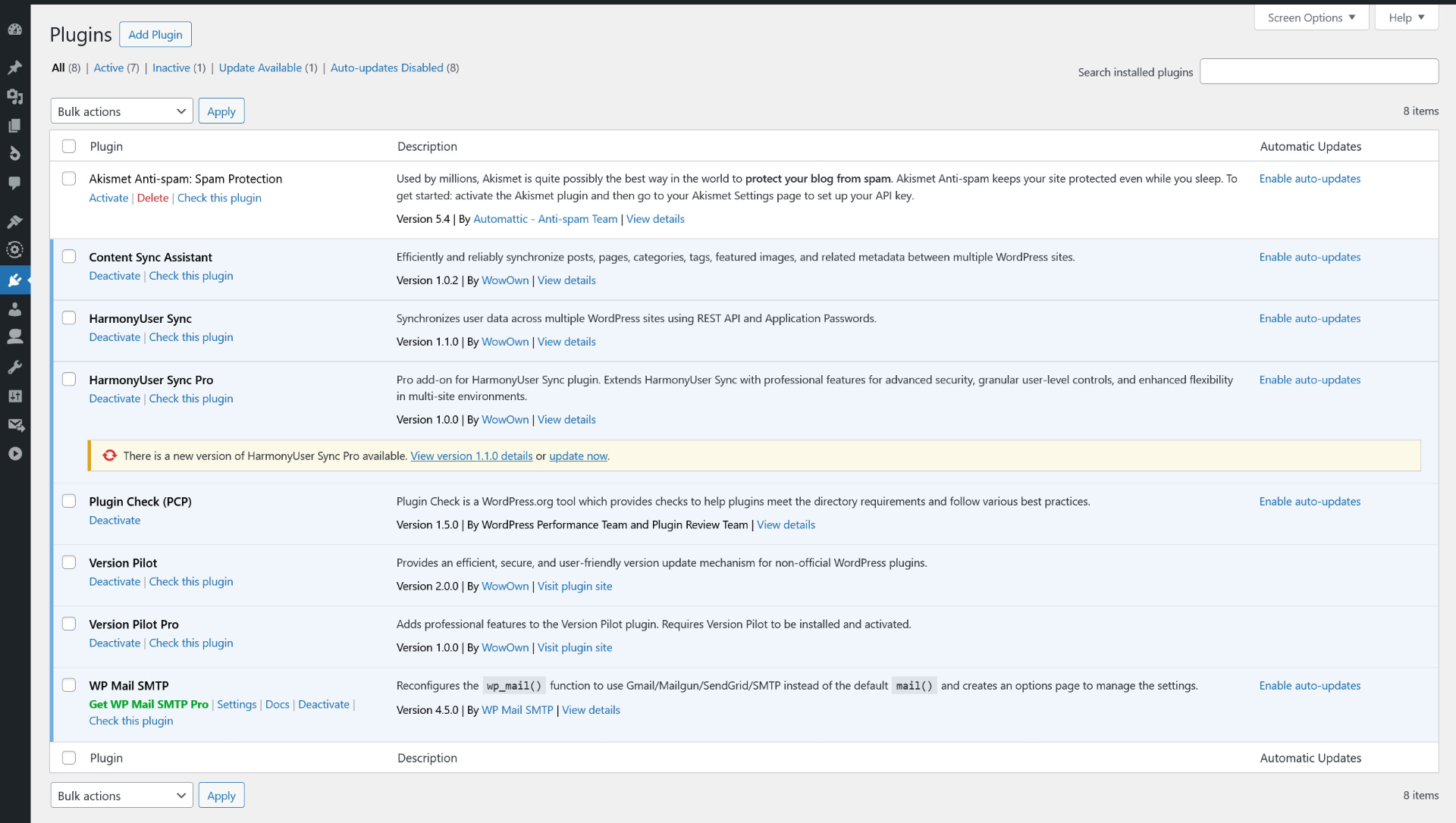 **User's Update Experience**: The standard WordPress 'Plugins' page showing an update notification for your plugin.