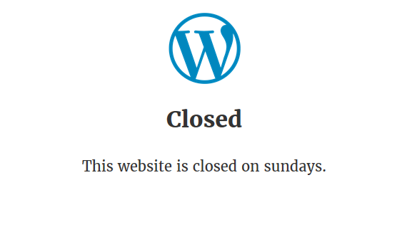 Very Simple Sunday Closed (default template).