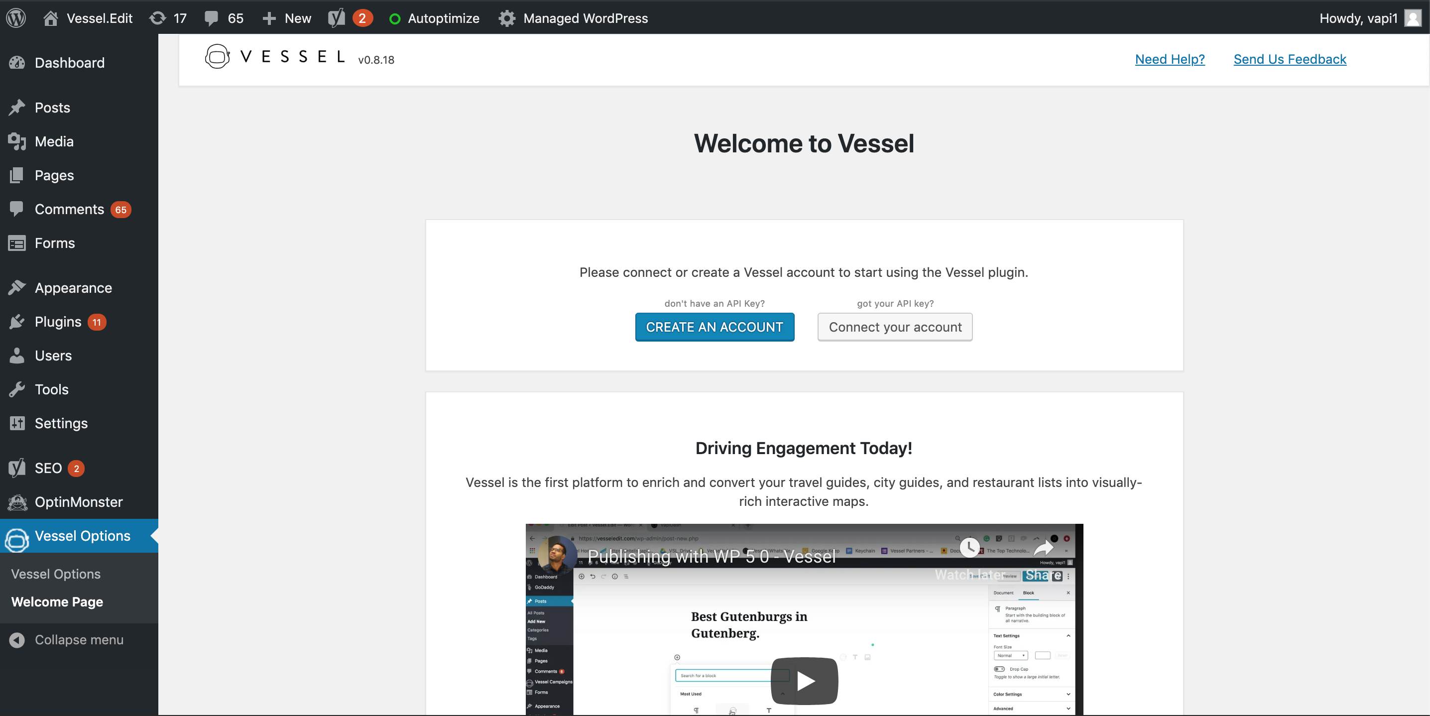 Download the Vessel plugin, link your API Key and begin building beautiful guides for your readers.