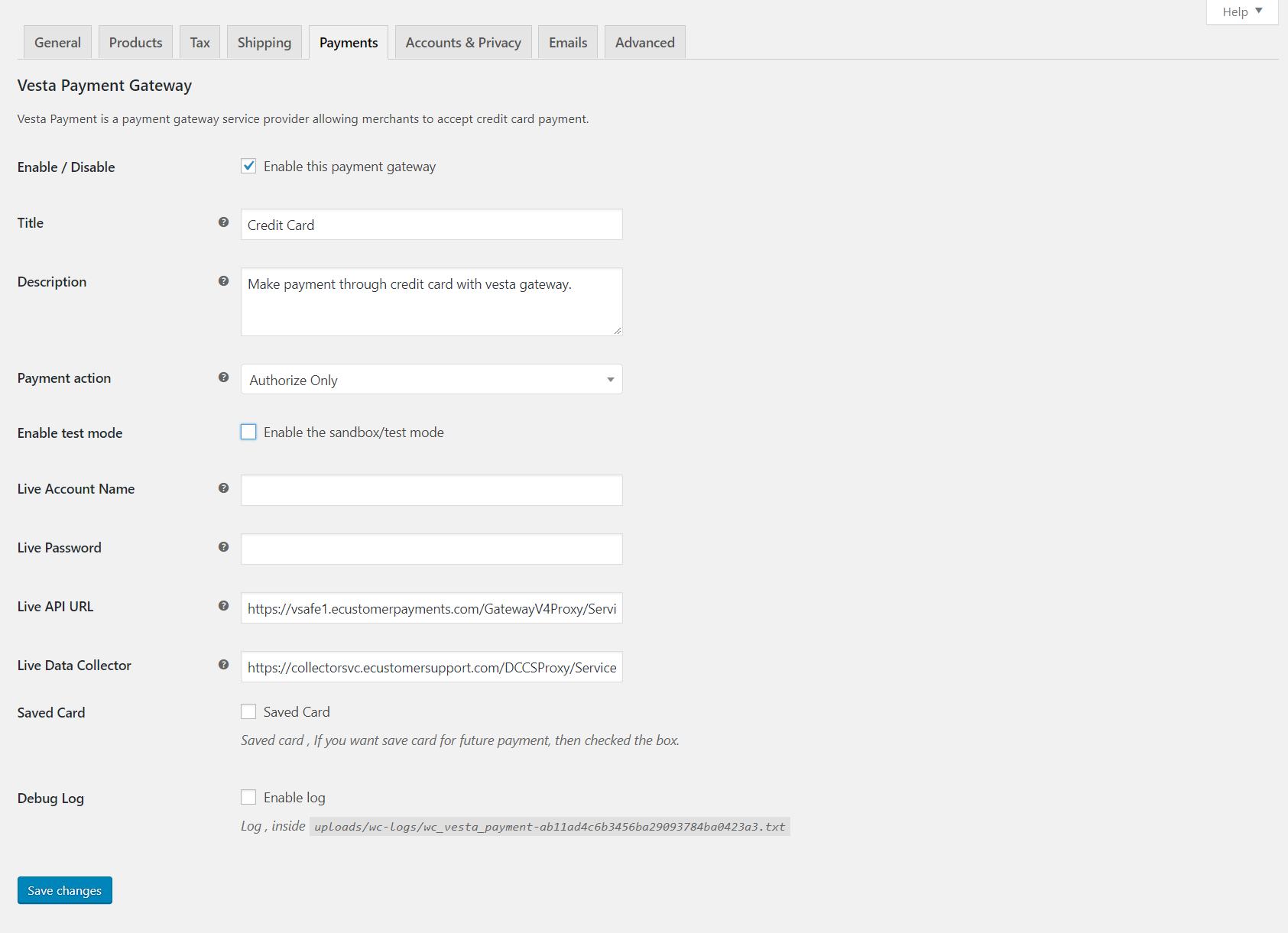 Admin Plugin Settings.