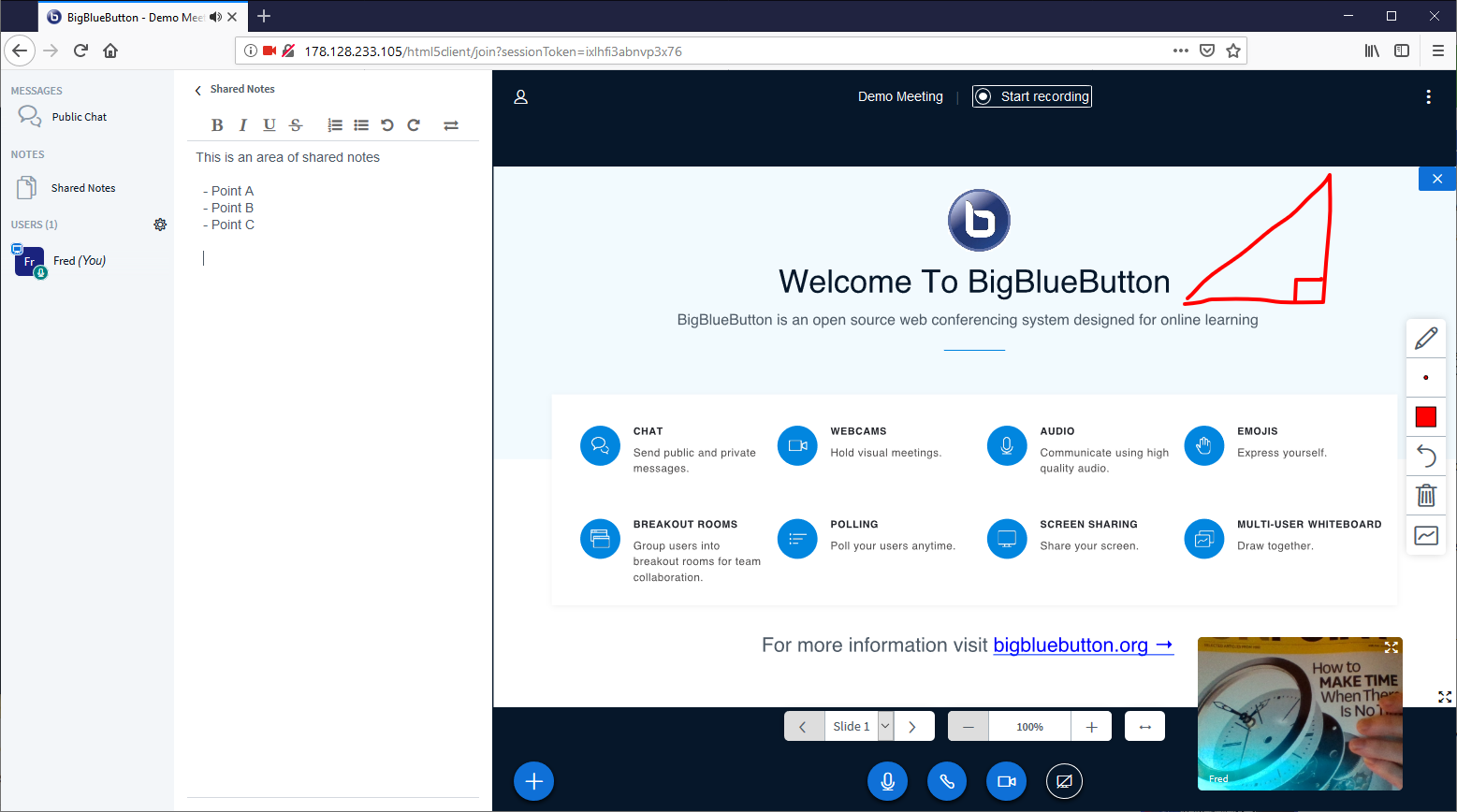 BBB Rooms can be embedded into Posts, Pages, and other Content Types using shortcodes.