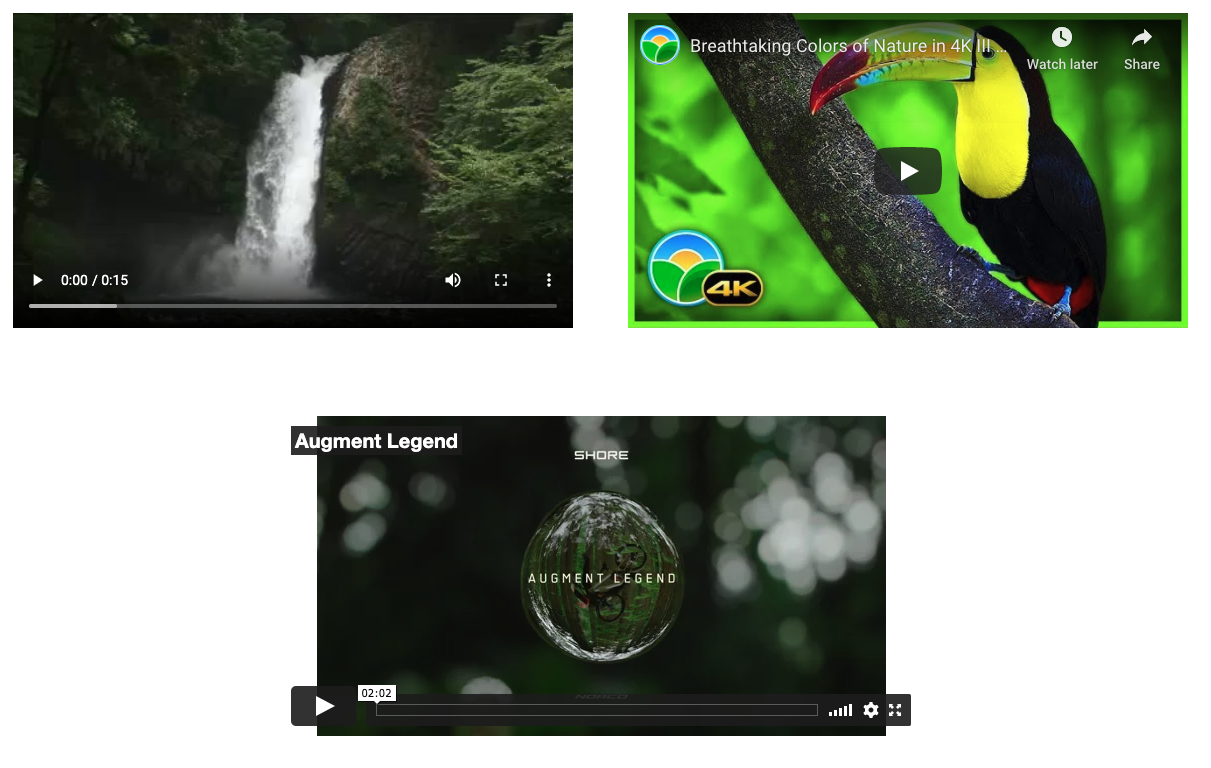 Video Player display on frontend