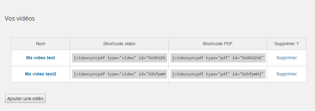 Ajoutez autant de vid&eacute;o que n&eacute;cessaire