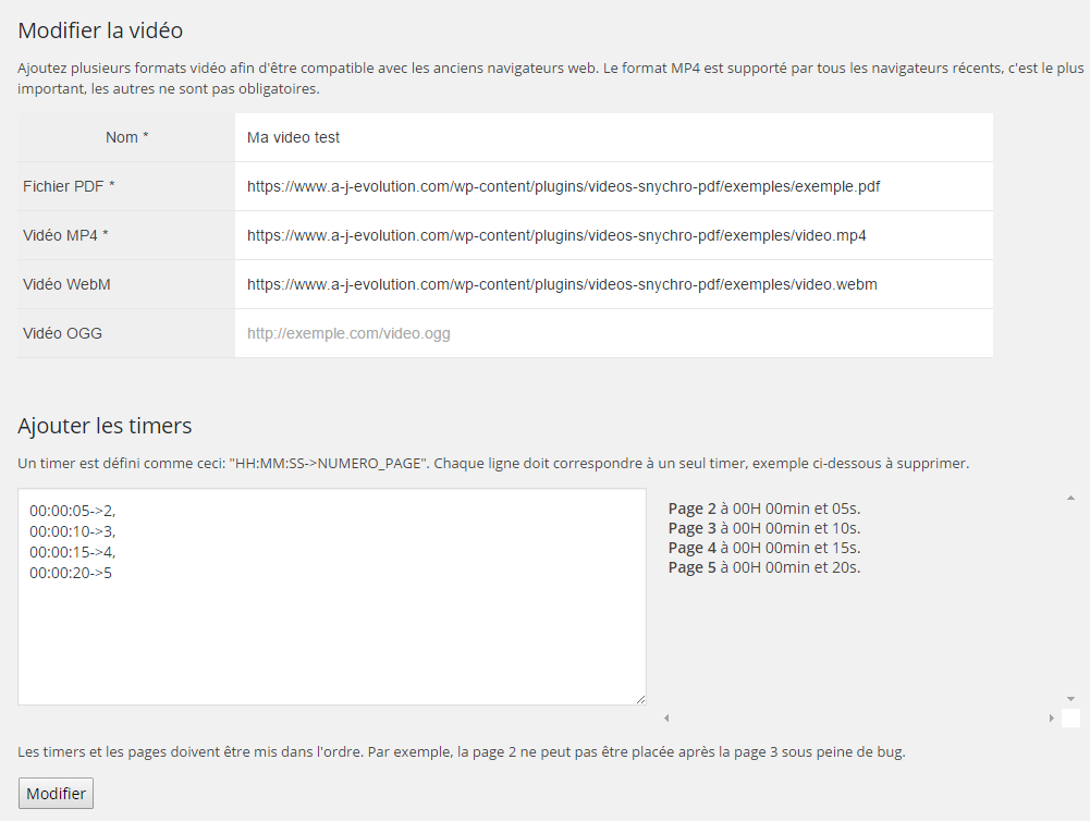 Modifiez vos vid&eacute;os et d&eacute;finissez vos timers