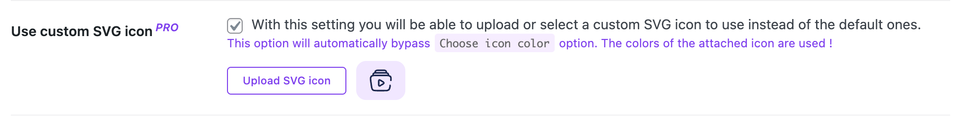PRO - Custom SVG icon