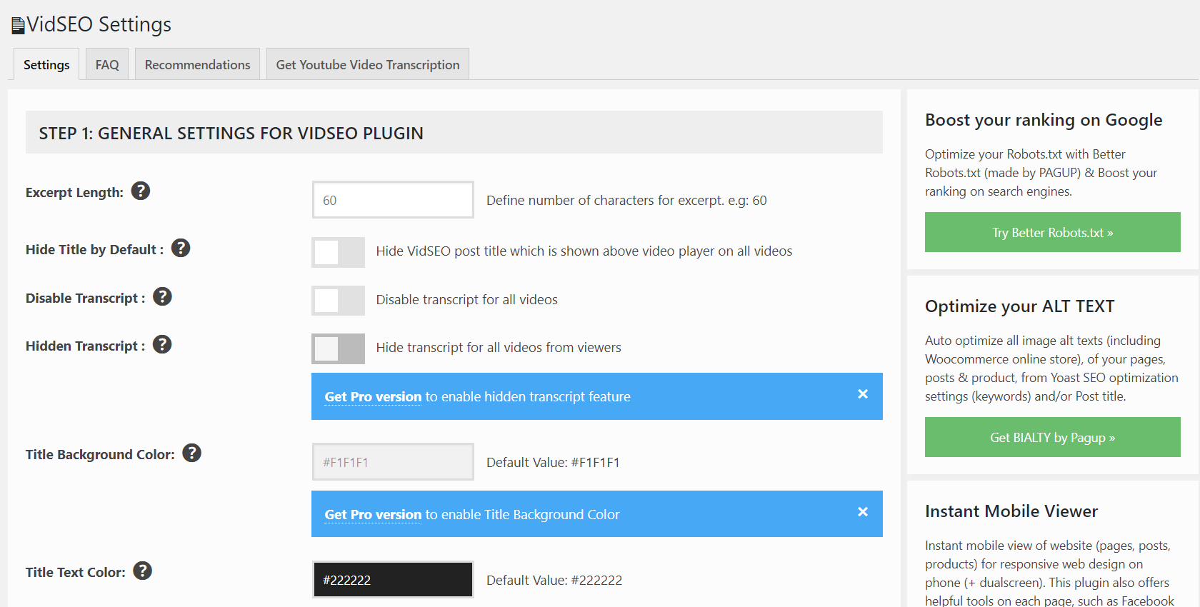 Video SEO Transcription Embedder