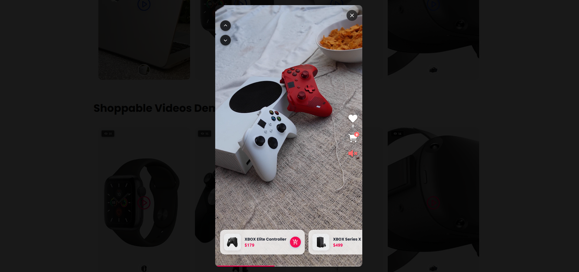 Modern Video Player – Engaging swipe navigation and product integration