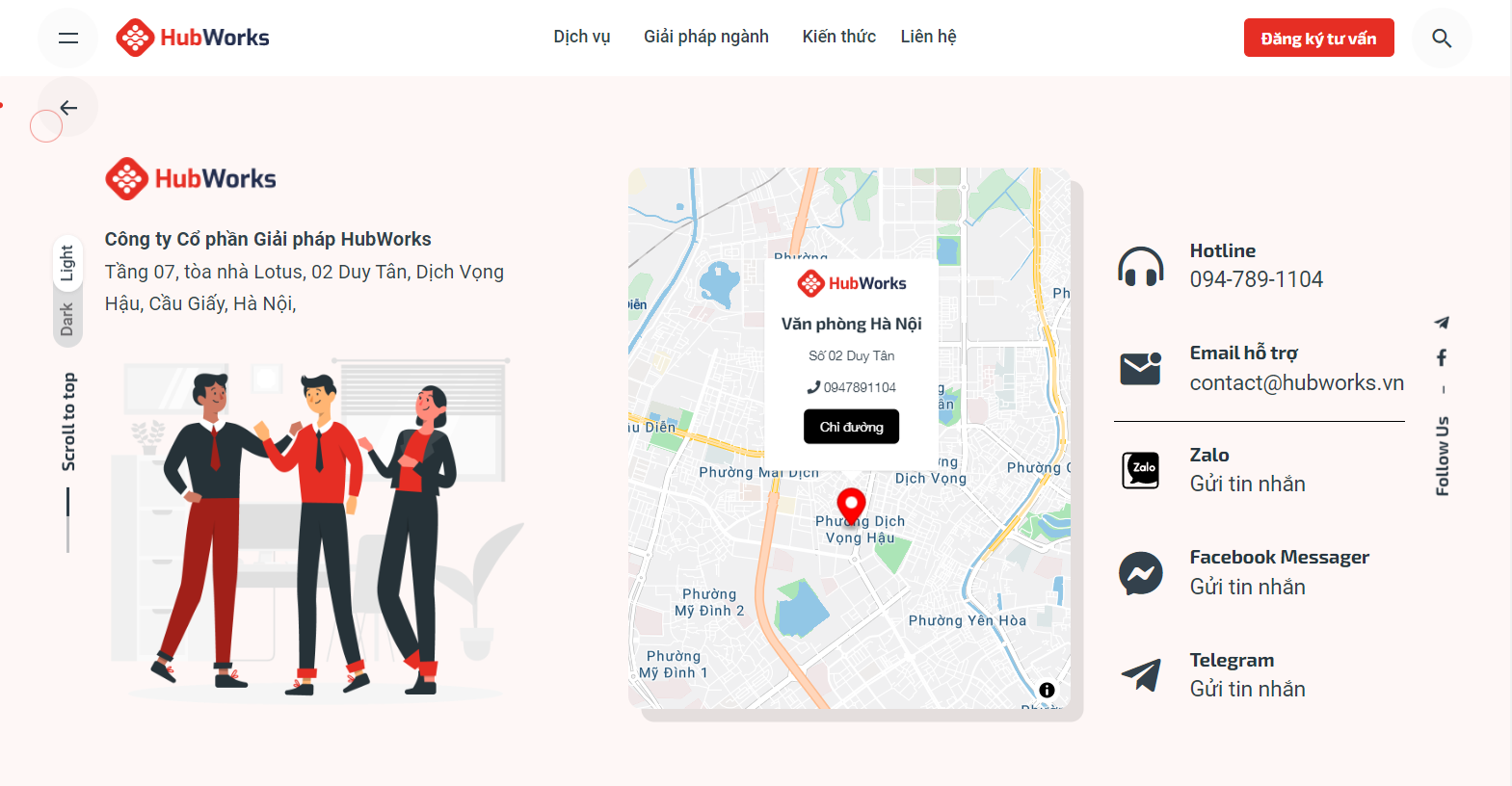 Mẫu trang bản đồ liên hệ