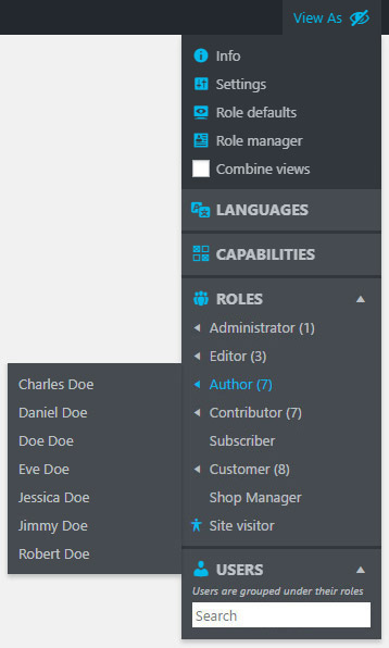 Large popup for better overview of capabilities