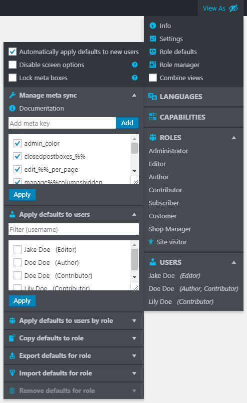 View combinations