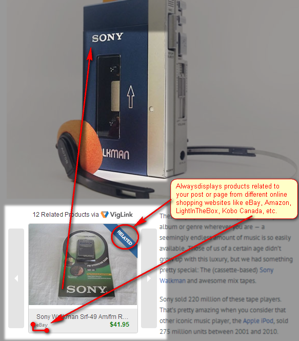 VigLink SpotLight on a Xbox One review page. Showing advertisement from goHastings