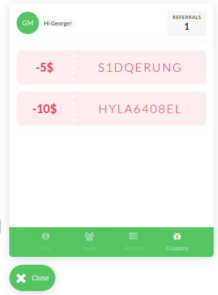 Offer the rewards directly from the widget. So simple!