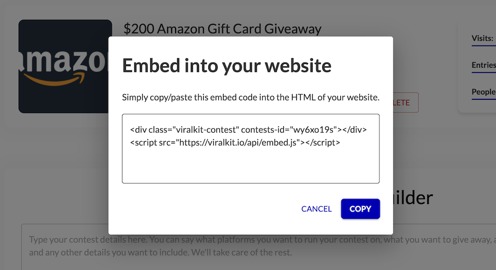 AI contest builder