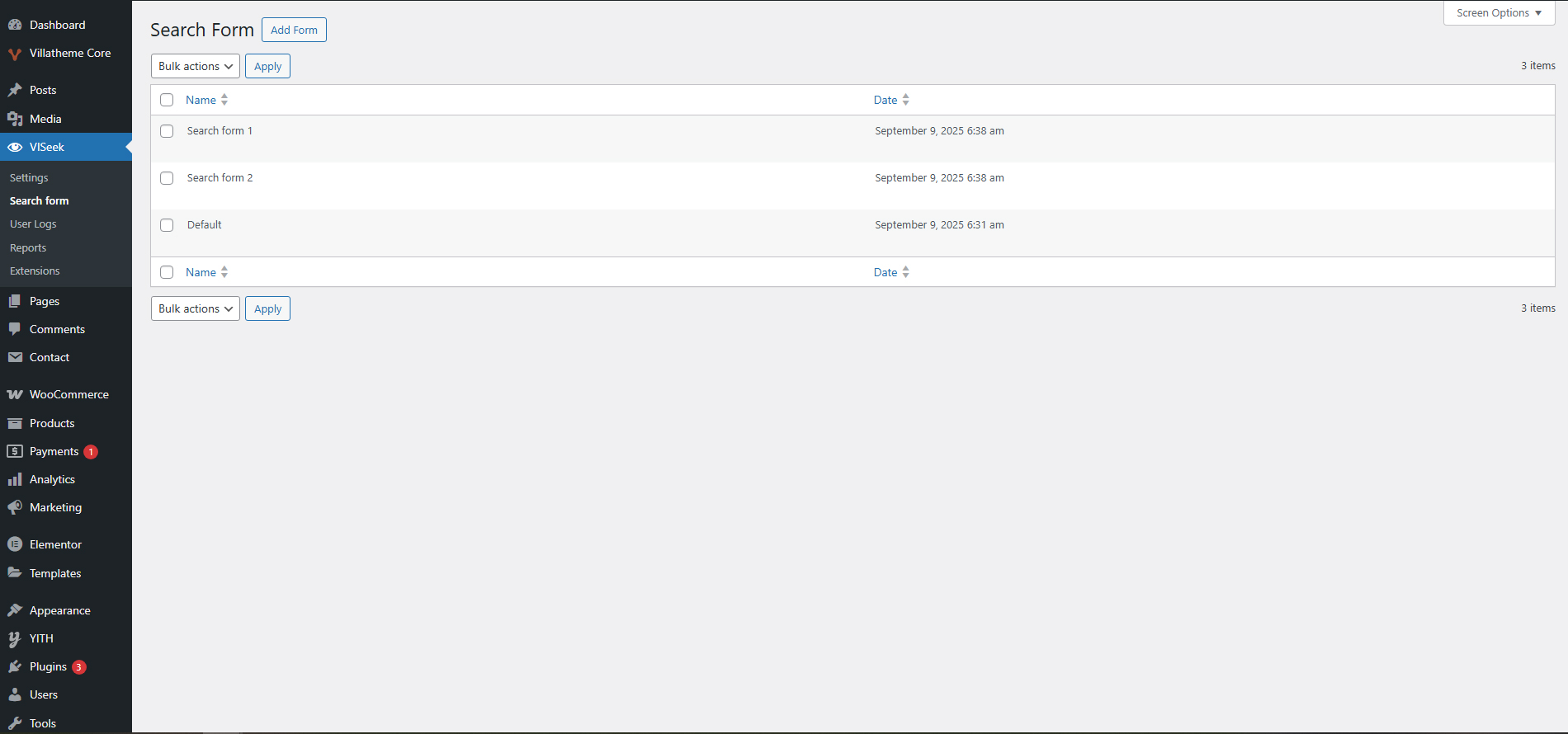 Search forms