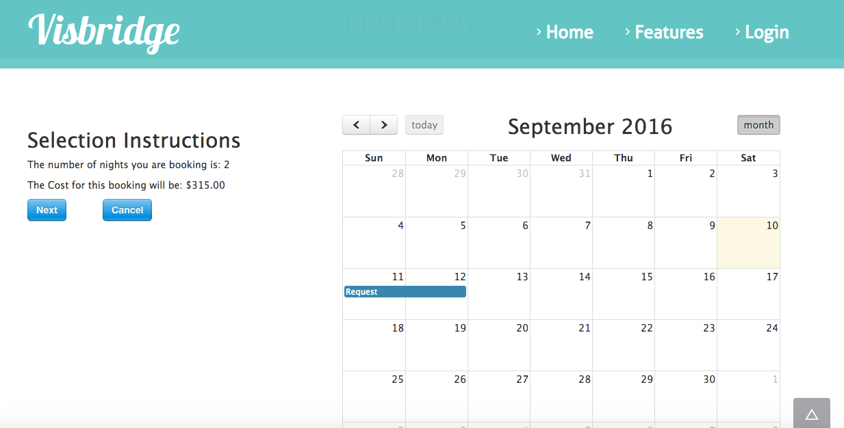 The second screen shot shows a month view of the availability calendar.