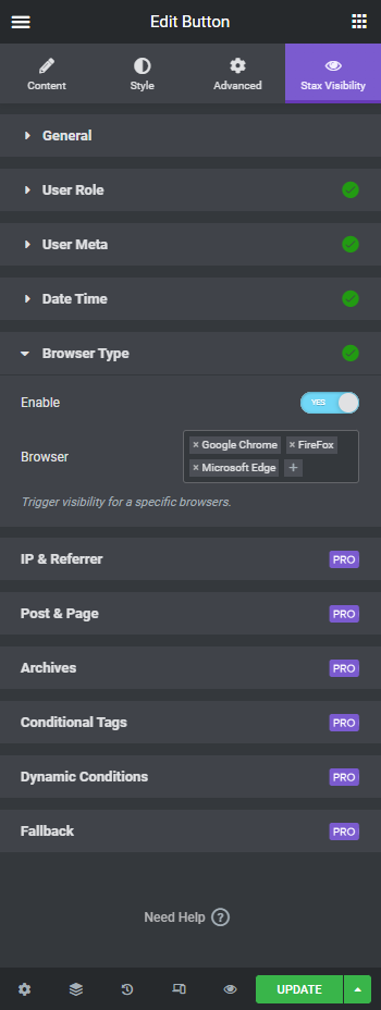 **Browser Type** — Target specific browsers and devices