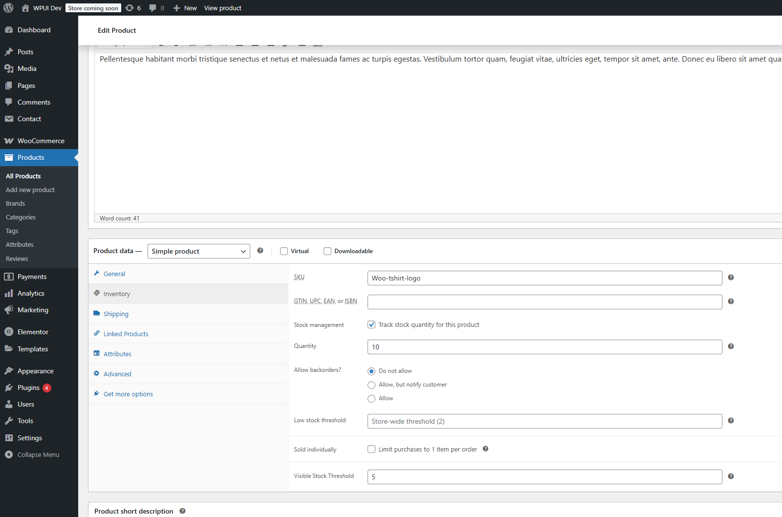 Product Category term field