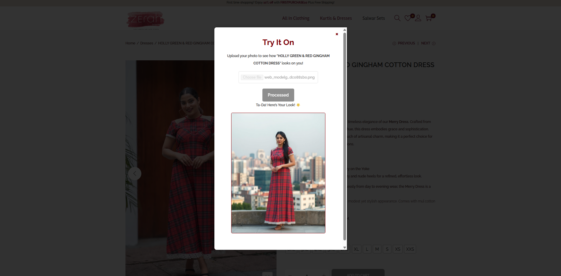 User photo with the try on applied