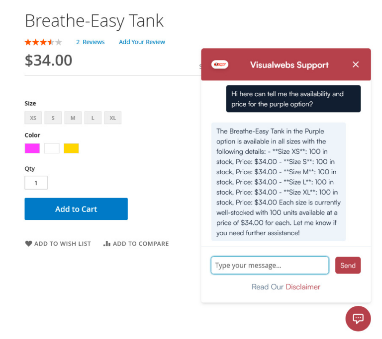 **Chatbot Integration**: A customizable chatbot embedded on your site.