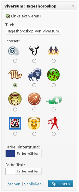 Widget in der Sidebar