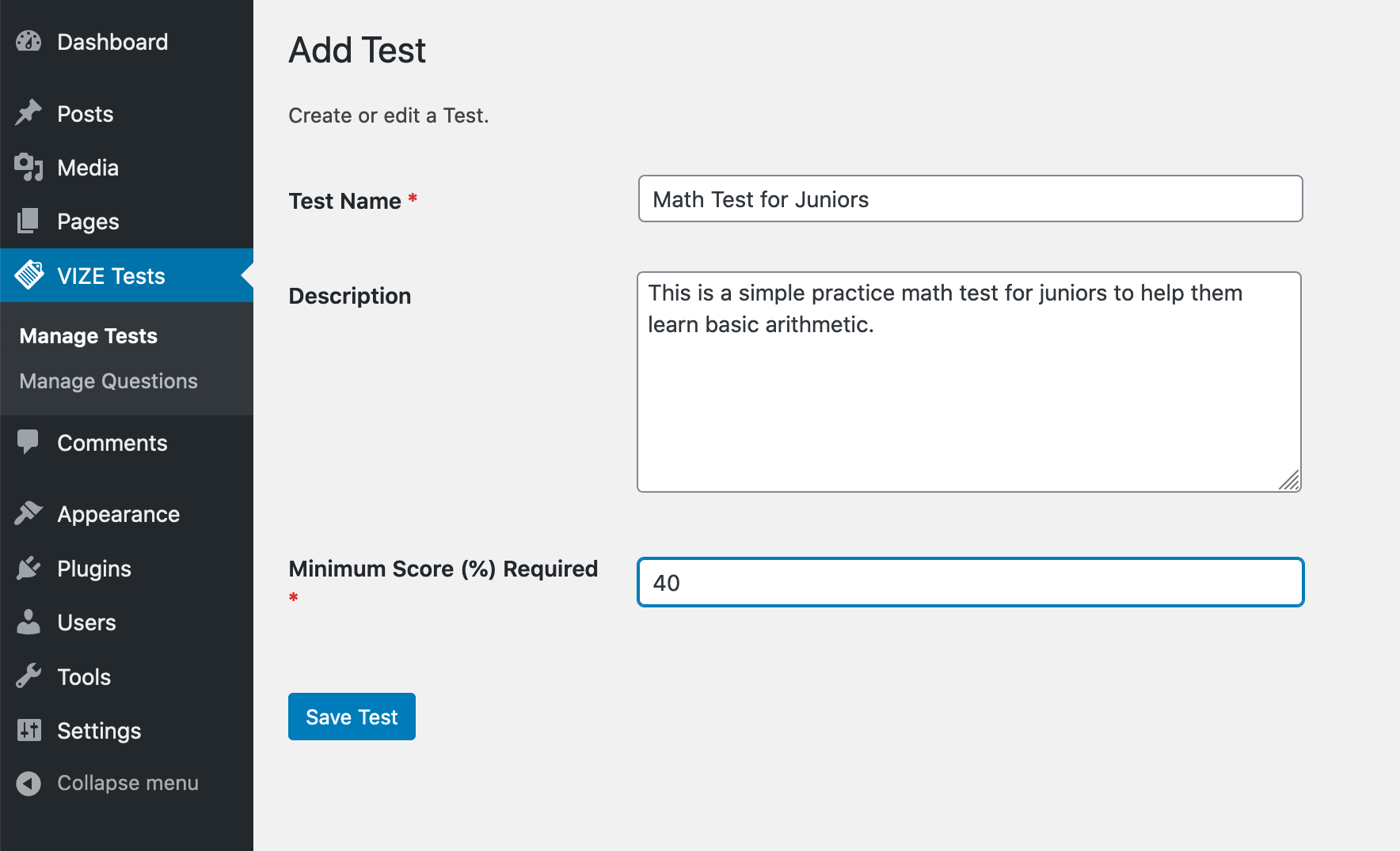 Add/Edit a Test