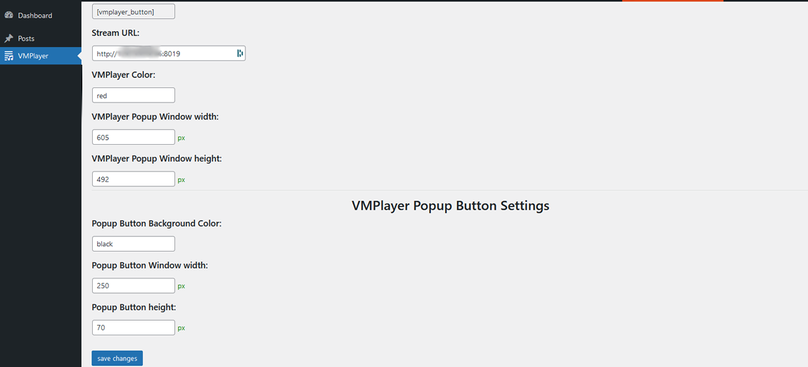 **VMPlayer Dashboard.** Just a glimpse of the player settings page.