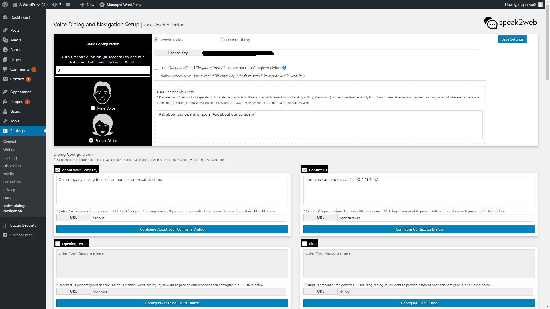Voice added to page - floating mic symbole to the center right