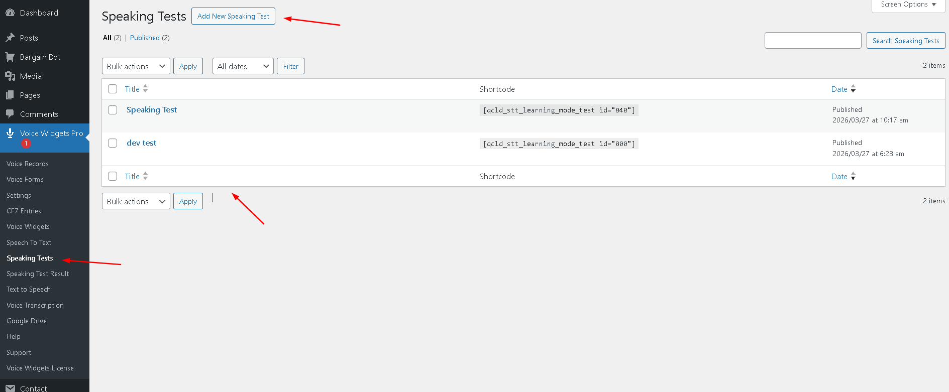 Language Speaking Test