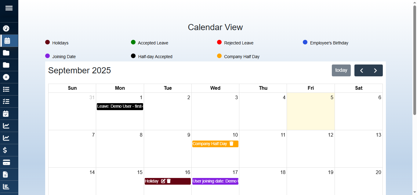 Calendar View