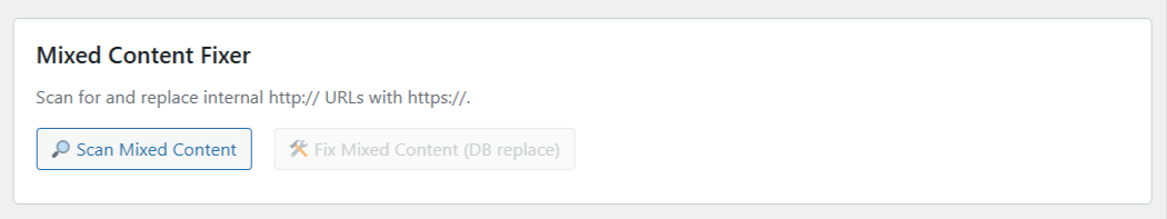 Mixed Content scan + fixer with serialization-safe DB replace