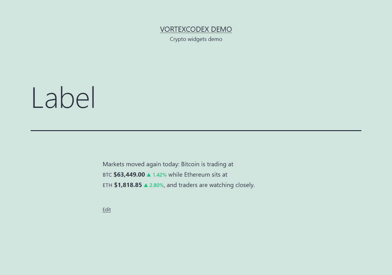 Inline price labels inside your content.