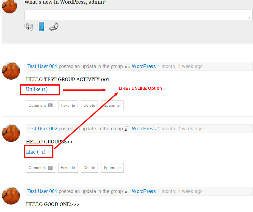 Buddypress Activity List