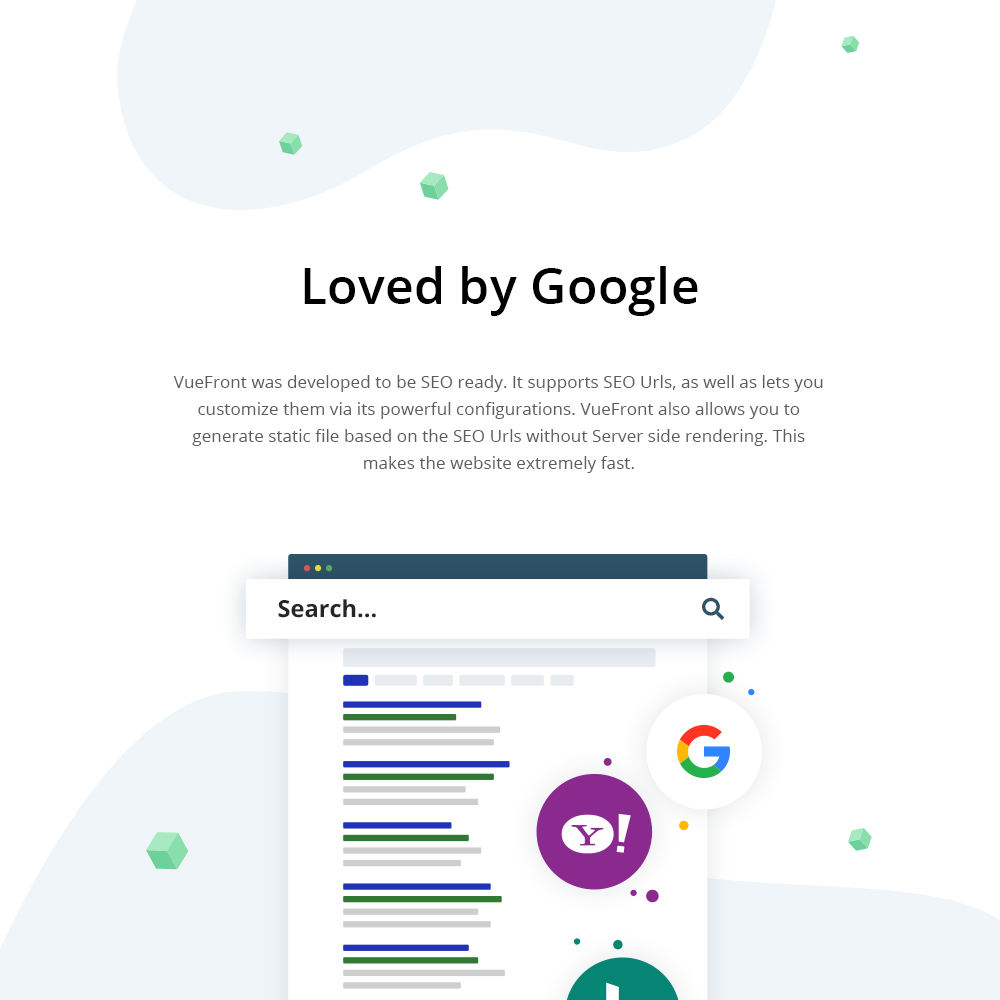 VueFront is SEO ready and loved by google for PWA & AMP