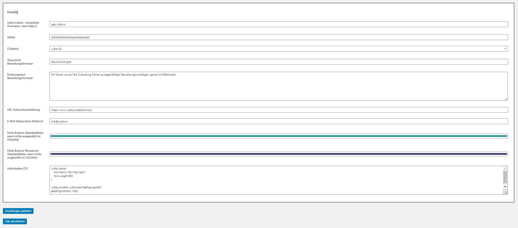 Konfiguration des Plugins