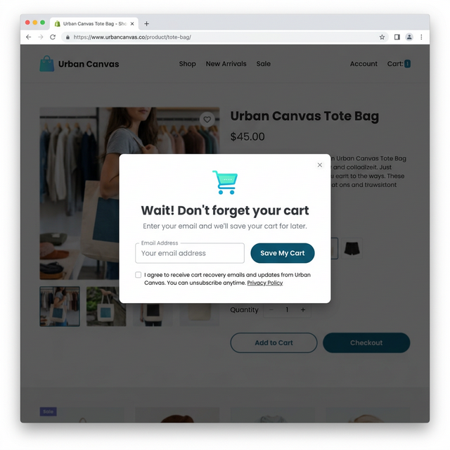 Exit-Intent Popup — Captures guest email addresses before they leave