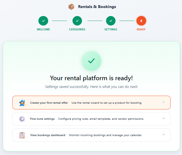 Booking wizard – Availability setup including schedule, buffer times, and slot durations.