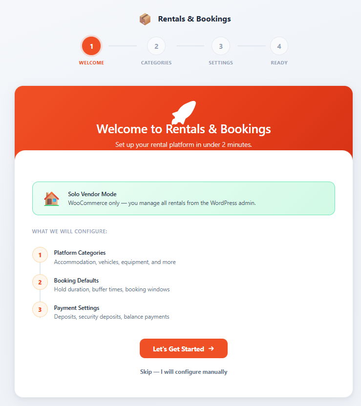 Admin settings – Granular vendor permissions matrix to control dashboard capabilities.