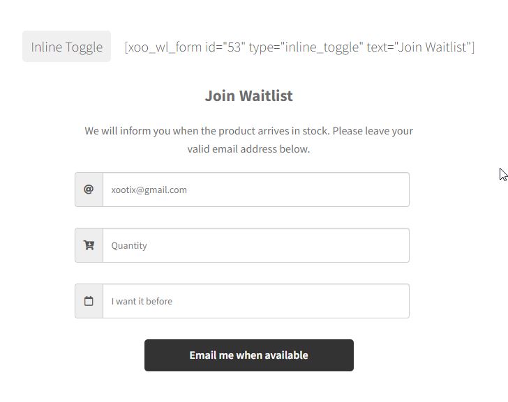 The Waitlist admin settings page.