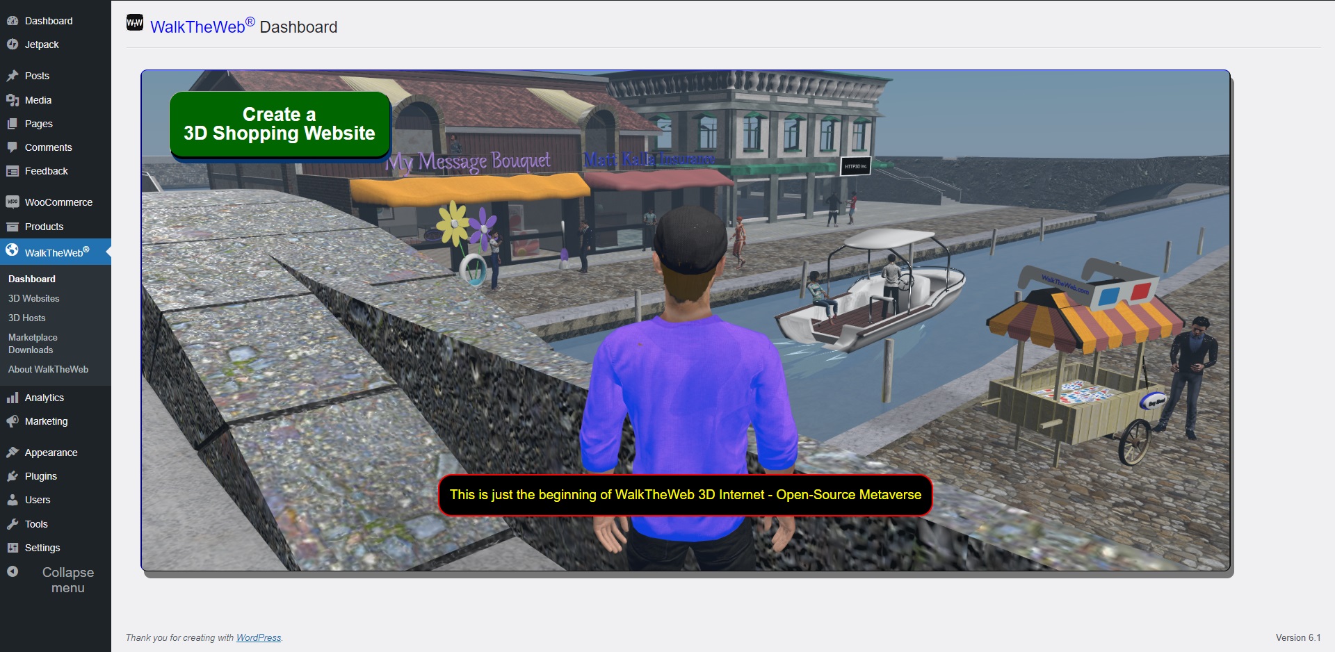 Dashboard Slideshow - 3D Text Search allows you to find additional products (Updates the Product Displays).