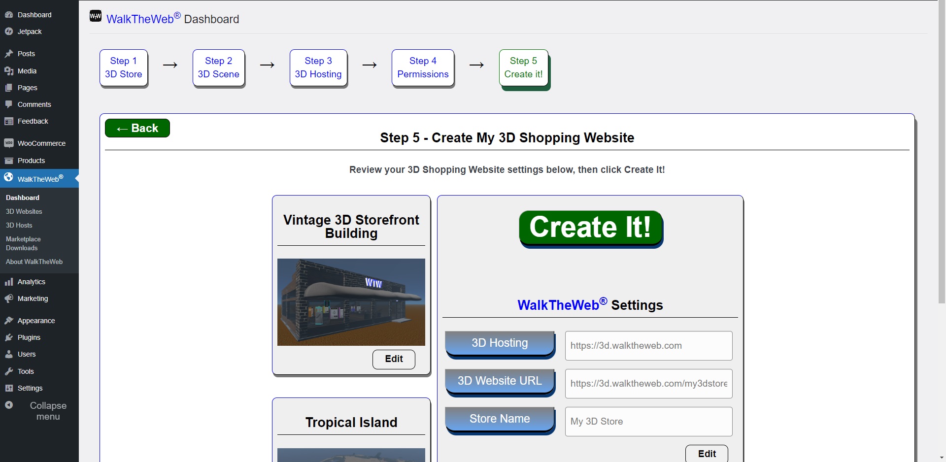 Step 1 - Select a 3D Store Building.