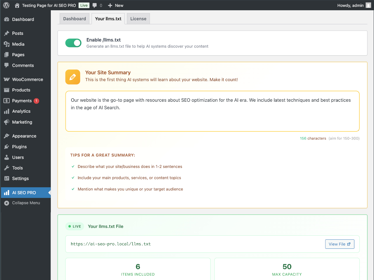 llms.txt Editor - Manual content editor with Markdown support