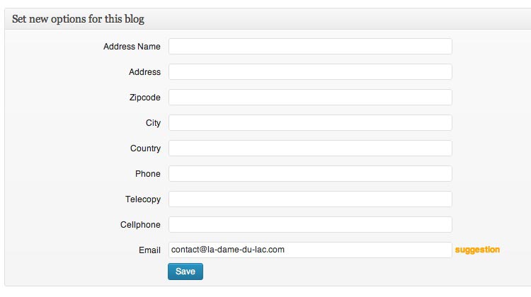 Form in administration page in Menu Admin Side Bar: WbLgnd Series  > Blogs Details.